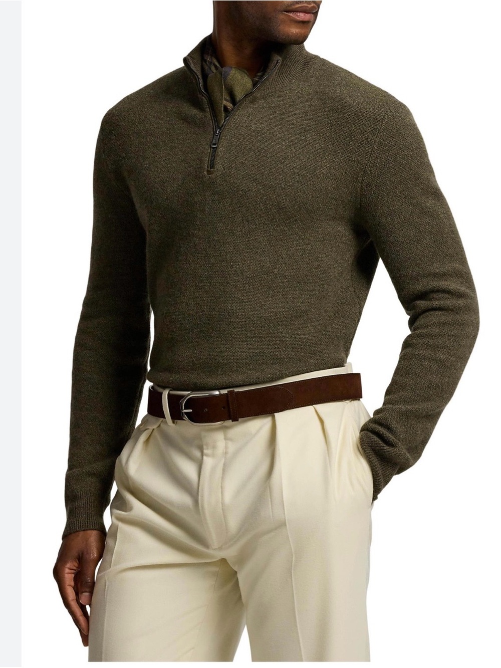 Polo Ralph Lauren Men’s Washable
Cashmere Quarter Zip Sweater- size M
